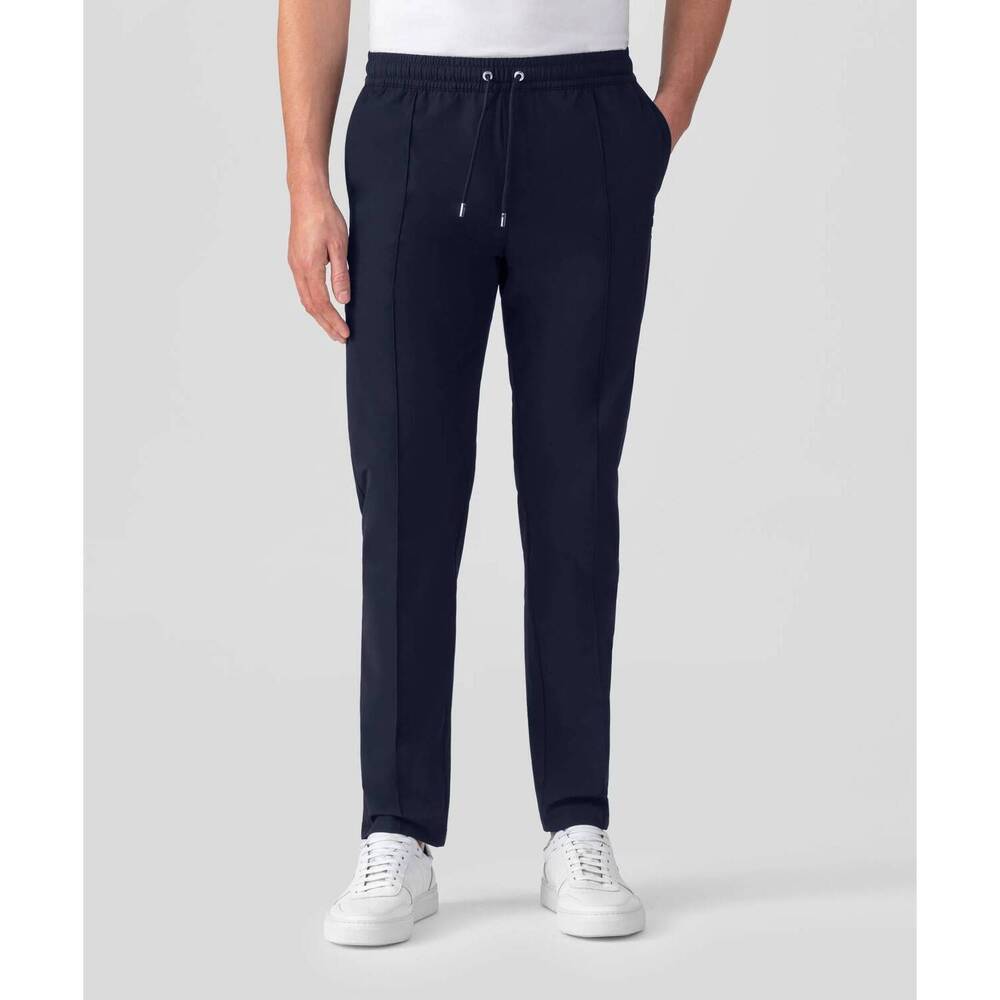 NEW RON DORFF straight pull-on light city pants in navy